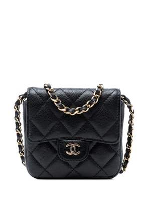 CHANEL Pre-Owned 2021-2026 CC Quilted Caviar Flap Card Holder On Chain crossbody bag - Black