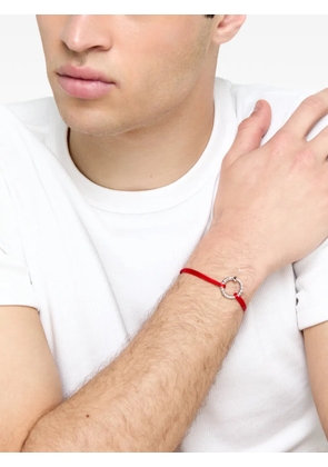 Mateo Screw Red Nylon Cord Bracelet - Silver