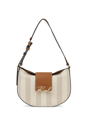 Karl Lagerfeld K/Signature striped shoulder bag - Neutrals