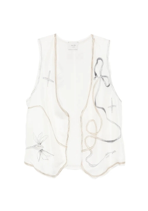 Alysi floral sleeveless vest - White