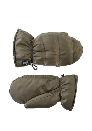 Bacon logo-patch mittens - Green