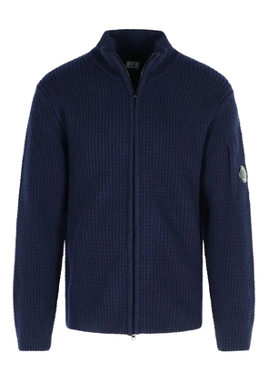 C.P. Company ribbed high-neck zip-front jacket - Blue