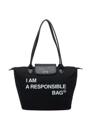 V°73 top handle tote bag - Black