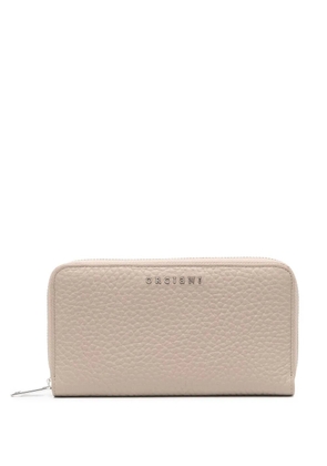 Orciani grained leather zip-around wallet - Neutrals