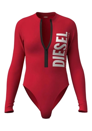 Diesel zip-front long-sleeve bodysuit - Red