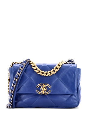 CHANEL Pre-Owned 19 Flap Bag Quilted Leather Medium crossbody bag - Blue