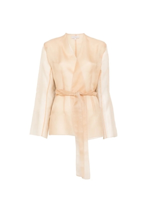 Antonelli belted V-neck jacket - Neutrals