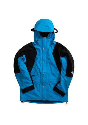 The North Face logo-embroidered hooded coat - Blue