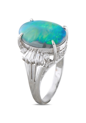 LB Exclusive black opal and diamond ring - Silver