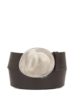 KHAITE Keefe silver-tone buckle belt - Brown