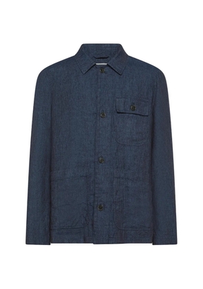 Seventy flap-pocket linen overshirt - Blue