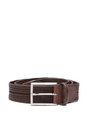 Canali silver-tone-buckle belt - Brown