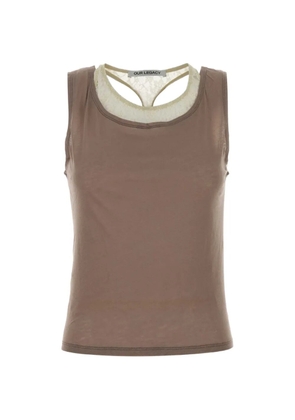 OUR LEGACY lace detail tank top - Brown