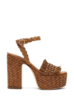 Casadei fringed heeled sandals - Brown