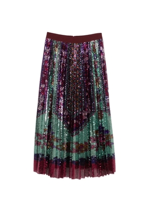 La DoubleJ Accordion sequinned maxi skirt - Green