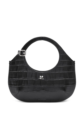 Courrèges mini Holy crocodile-effect tote bag - Black