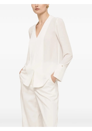 NISSA V-neck chiffon top - White