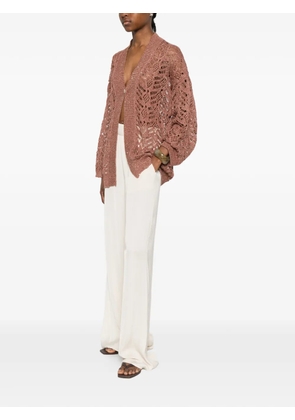 PANICALE V-neck cardigan - Brown