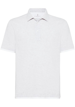 Brunello Cucinelli layered cotton polo shirt - White