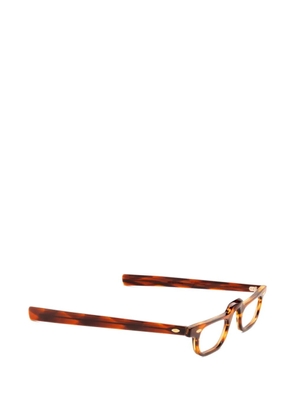 JULIUS TART OPTICAL Half Eye browline-detail glasses - Brown