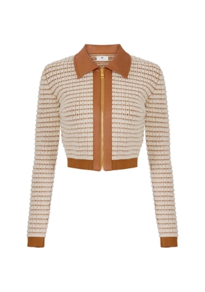 Elisabetta Franchi textured zip-up cardigan - Neutrals