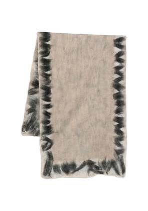 SILVANA jagged-edge scarf - Neutrals