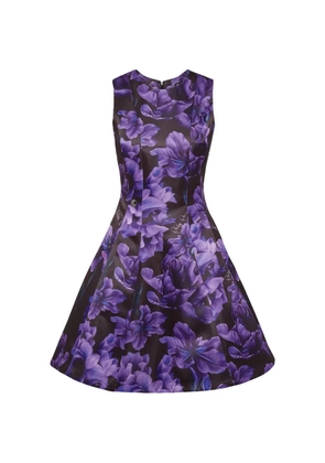 Philipp Plein Duchesse floral-print A-line minidress - Black