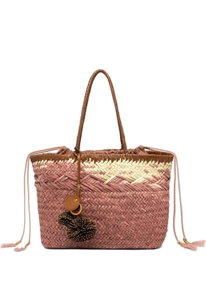 GIANNI CHIARINI woven leather trim shoulder bag - Pink