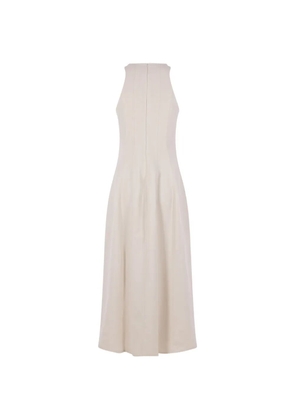 Brunello Cucinelli twill sleeveless midi dress - Neutrals