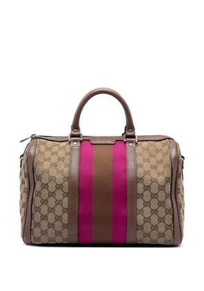 Gucci Pre-Owned 2016-2026 Medium GG Canvas Web Joy Boston Bag satchel - Neutrals