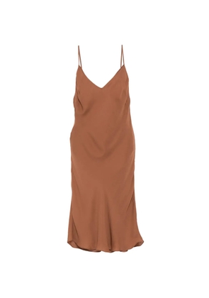 Kiki de Montparnasse V-back georgette slip dress - Brown