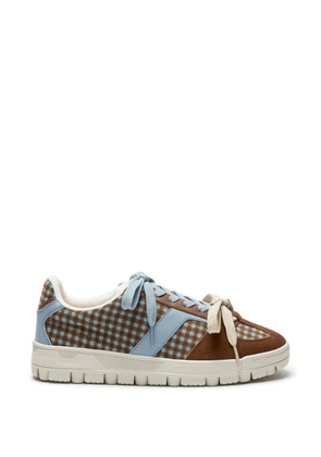 LILI CURIA Colette lace-up checked sneakers - Brown