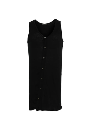 Y's buttoned V-neck T-shirt - Black