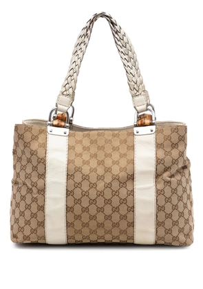 Gucci Pre-Owned 2016-2025 Medium GG Canvas Bamboo Libeccio tote bag - Neutrals