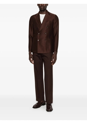 Tagliatore double-breasted patch-pocket blazer - Brown