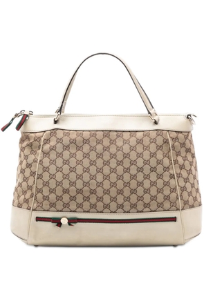 Gucci Pre-Owned 2016-2026 GG Canvas Web Mayfair satchel - Neutrals