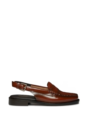 G.H.Bass polished strap penny loafers - Brown