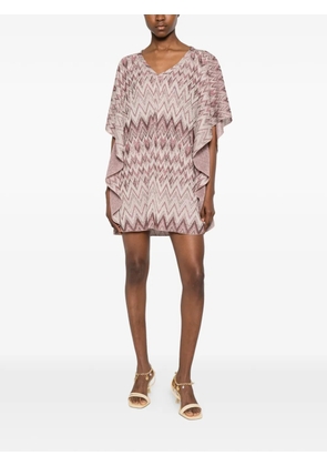 iu rita mennoia V-neck zigzag dress - Neutrals