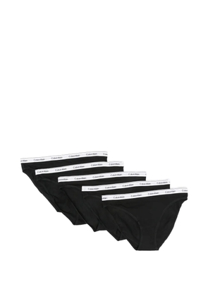 Calvin Klein logo-waistband bikini briefs (set of five) - Black
