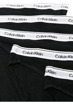 Calvin Klein logo-waistband bikini briefs (set of five) - Black