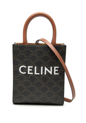 Celine Pre-Owned 2022 Mini Triomphe Coated Canvas Vertical Cabas satchel - Brown