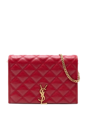 Saint Laurent Pre-Owned 2020 Mini Quilted Lambskin Becky Chain shoulder bag - Red