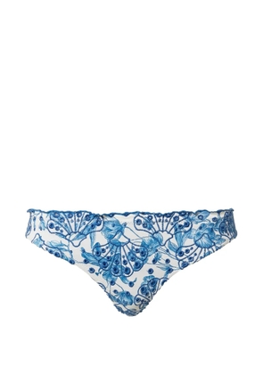 TWINSET embroidered Brazilian bikini bottoms - Blue