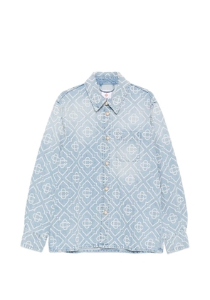 Casablanca pearl-embellishment denim shirt - Blue