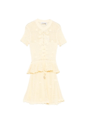Self-Portrait floral crochet mini dress - Yellow
