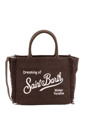 MC2 Saint Barth corduroy-textured fringed-trim tote bag - Brown