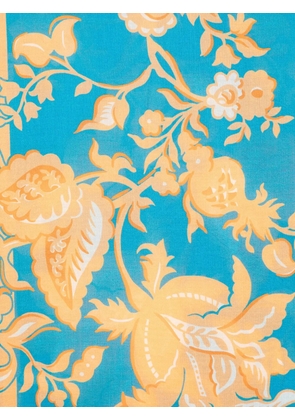 ETRO floral border scarf - Blue