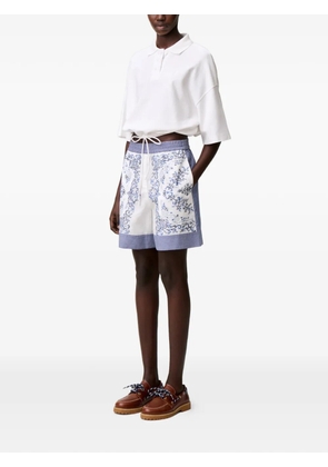 Claudie Pierlot striped-waistband patterned shorts - White