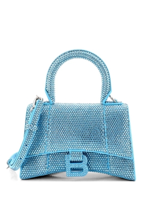 Balenciaga Pre-Owned Hourglass Top Handle Bag Suede with Crystals XS crossbody bag - Blue