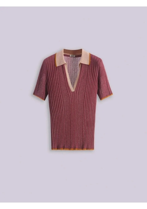 Roberto Collina ribbed V-neck T-shirt - Red